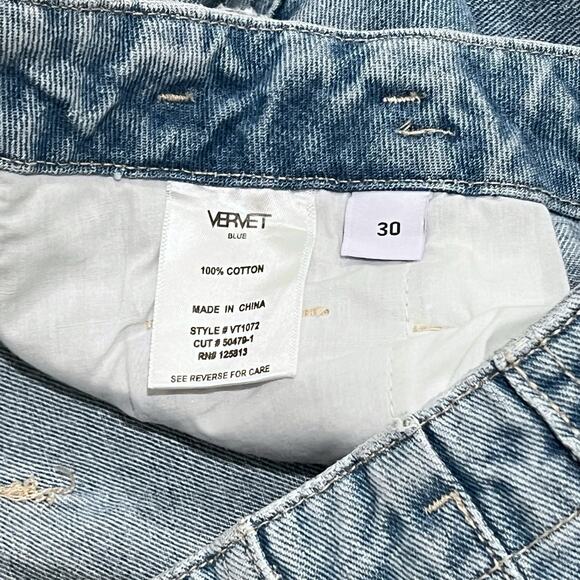 Vervet Emma Mom Jeans Womens 30 Flying Monkey High Rise Distress Pleated Tapered - Picture 7 of 9